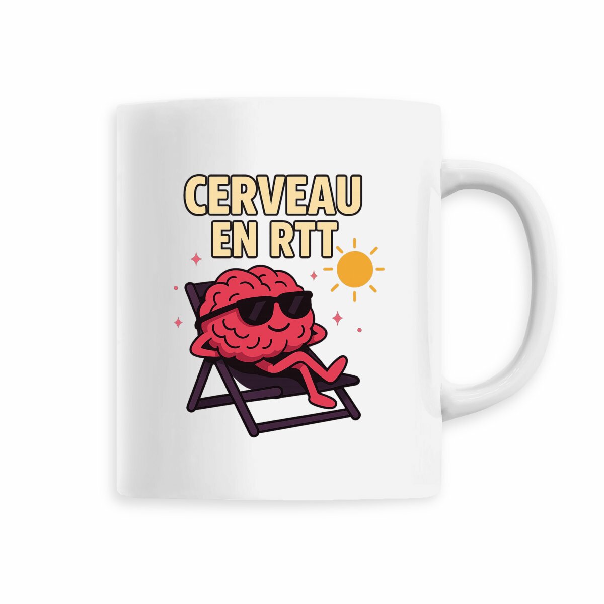 ? Mug illustré "Cerveau en RTT" – L'intelligence est en pause, merci de rappeler plus tar
